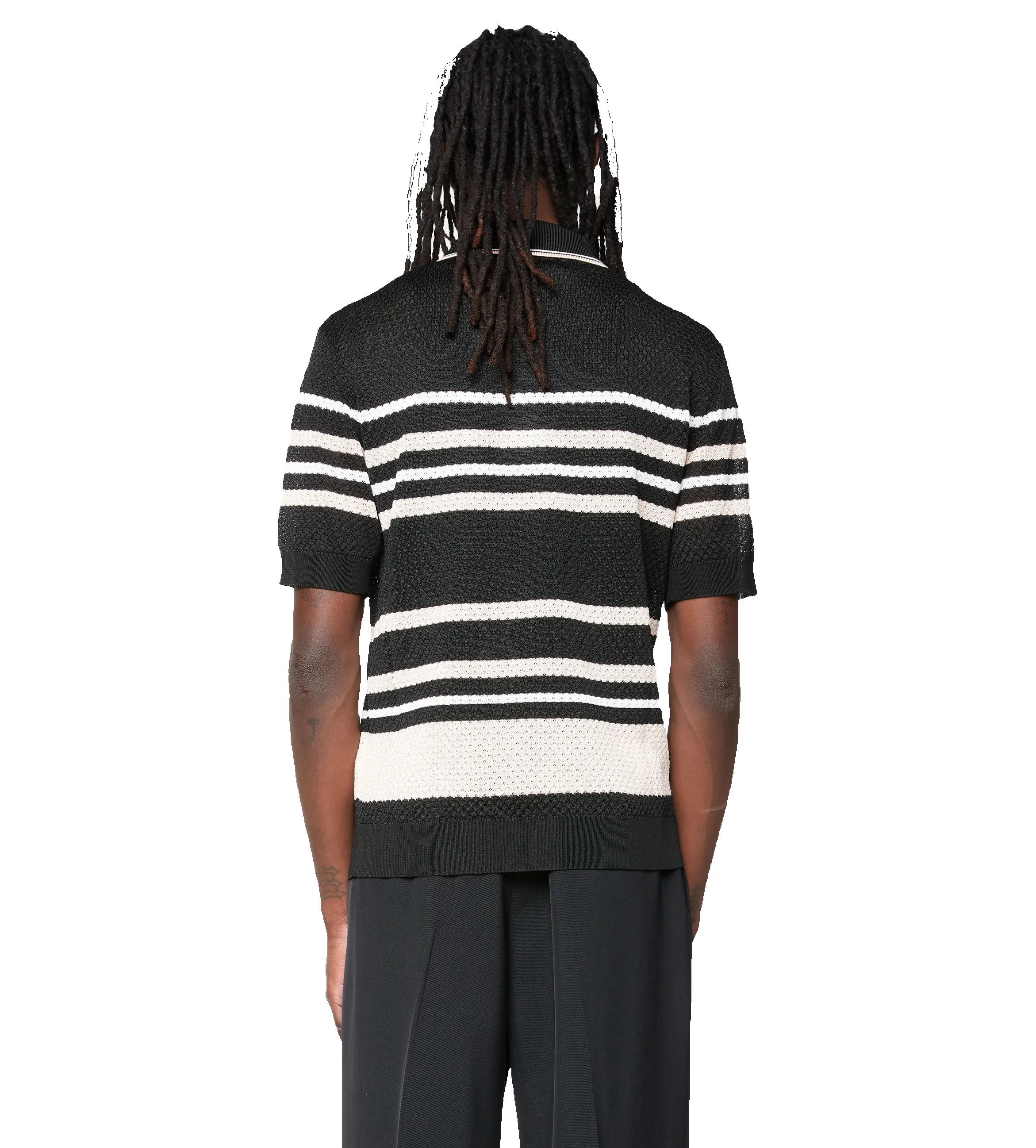 Striped Polo Black sold by FOUR Amsterdam product image thumbnail 4