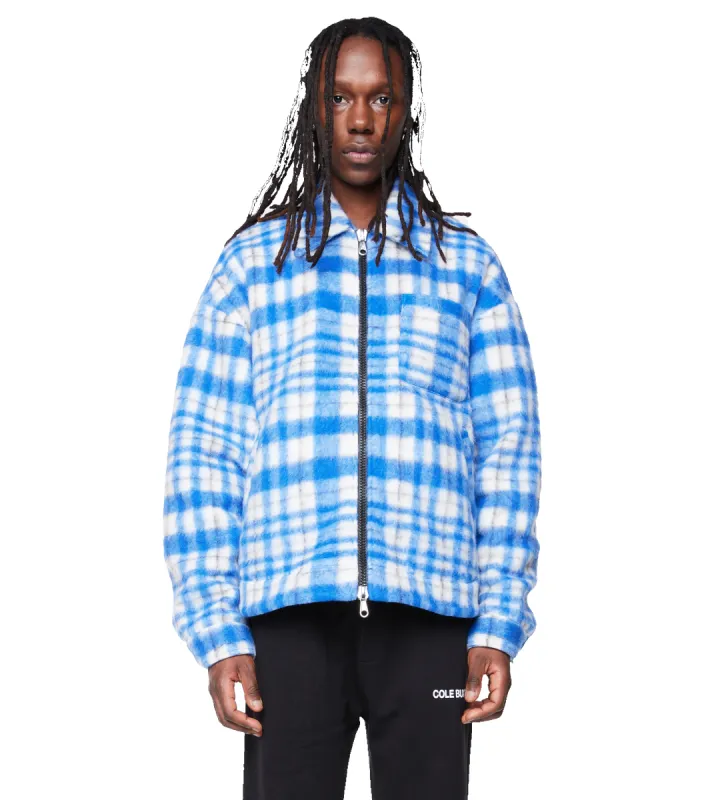 Logo Wool Overshirt Blue sold by FOUR Amsterdam