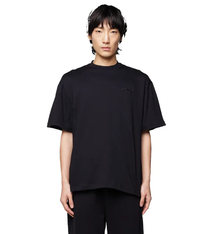 Heavyweight T-shirt Logo Embroidery All Black sold by FOUR Amsterdam