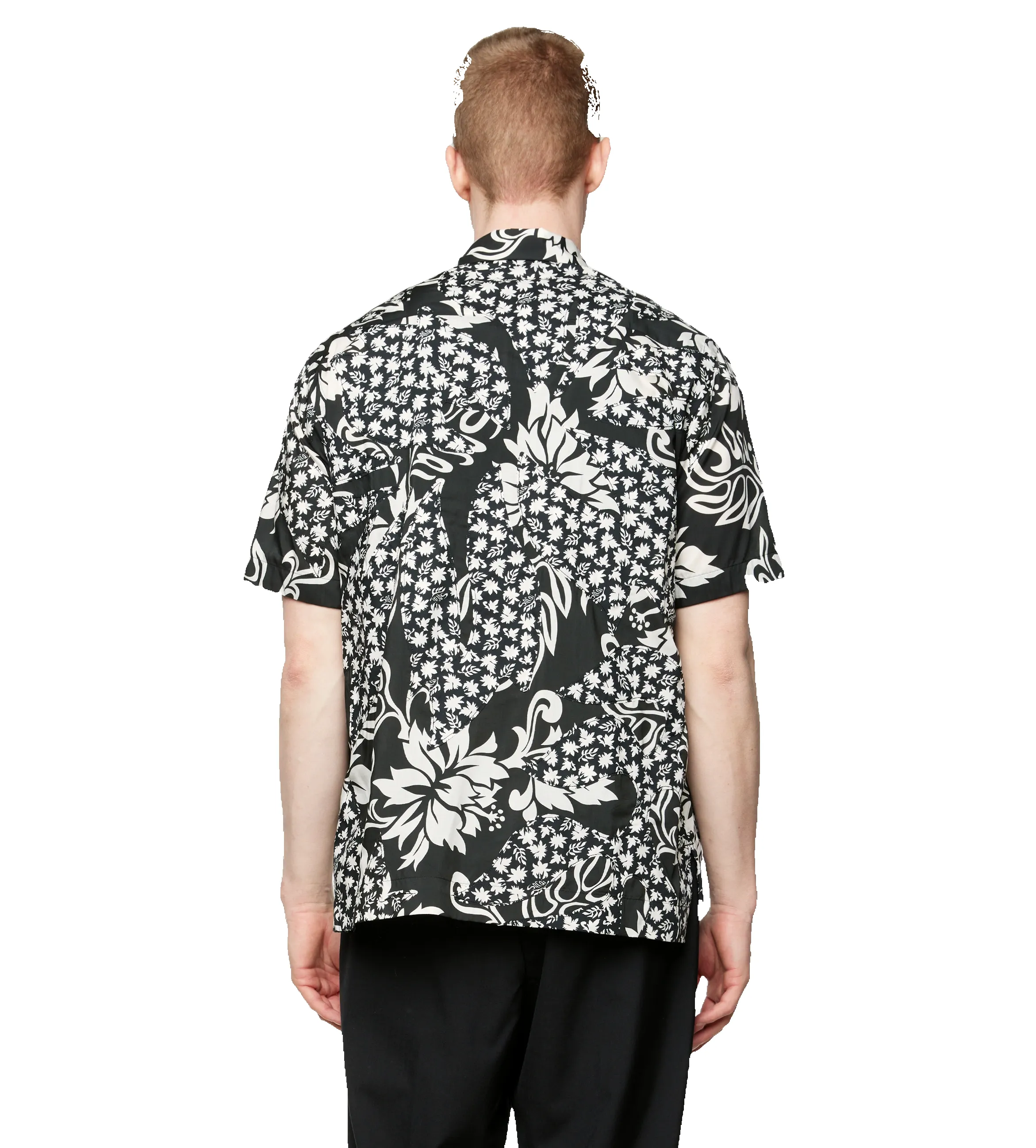Floral Embroidered Patch Shirt Black sold by FOUR Amsterdam product image thumbnail 3