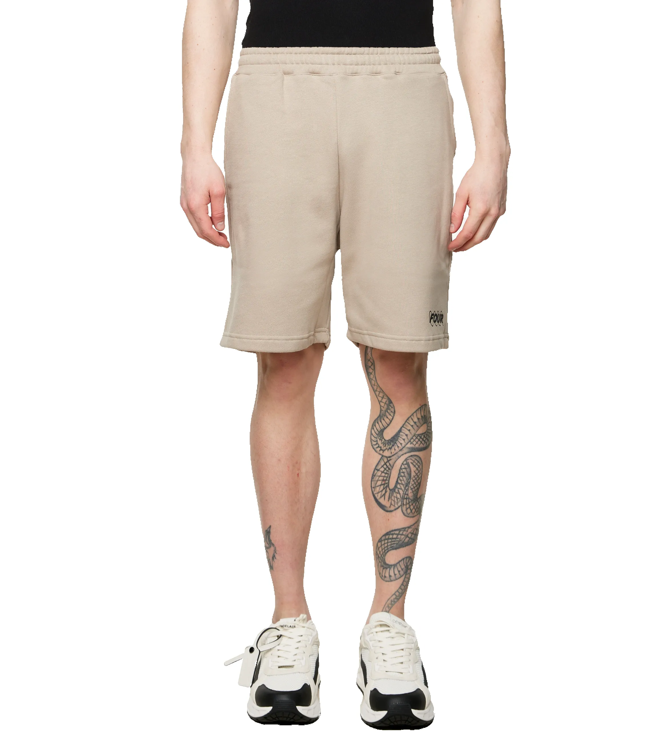 Circles Logo Shorts Vintage Khaki sold by FOUR Amsterdam product image thumbnail 3