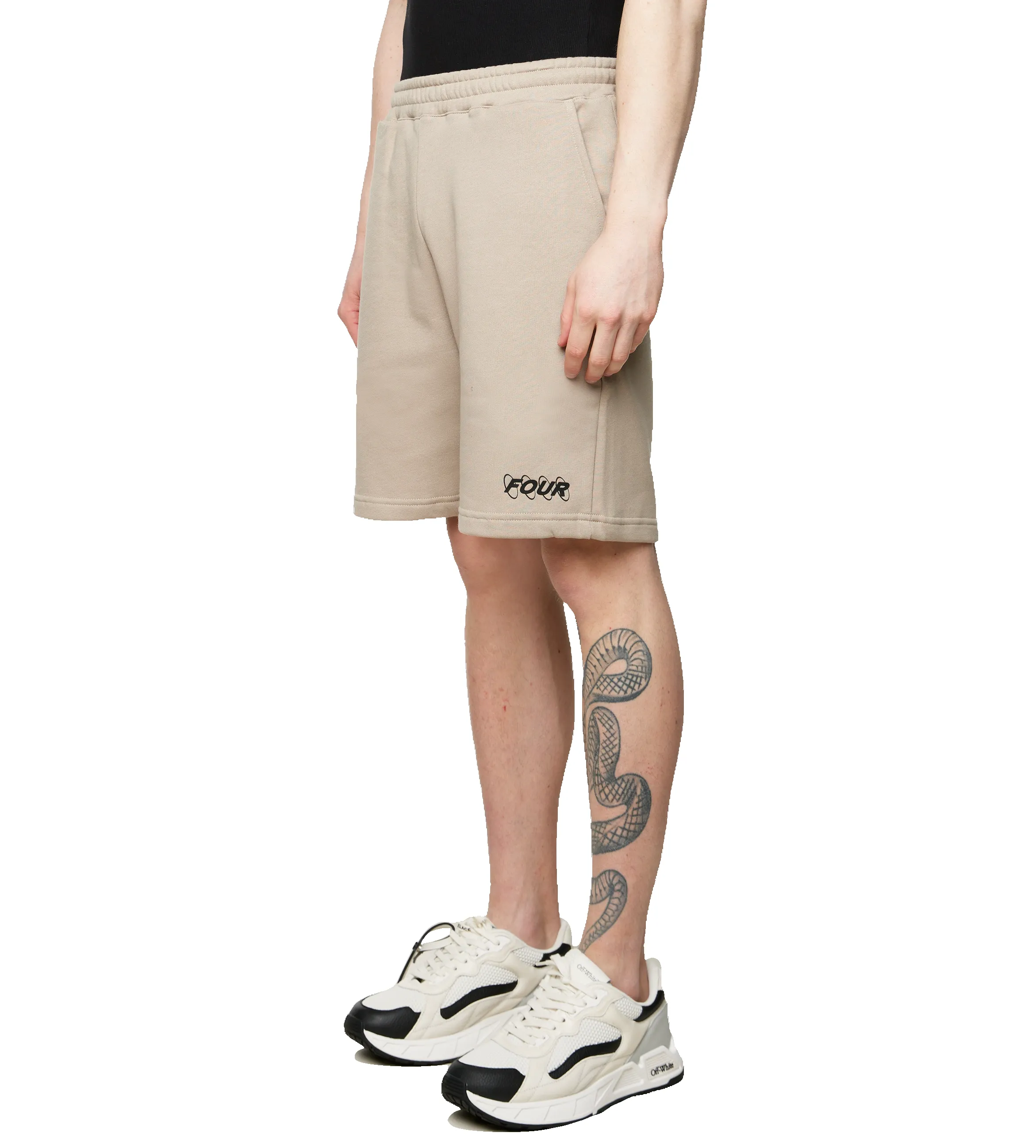 Circles Logo Shorts Vintage Khaki sold by FOUR Amsterdam product image thumbnail 4