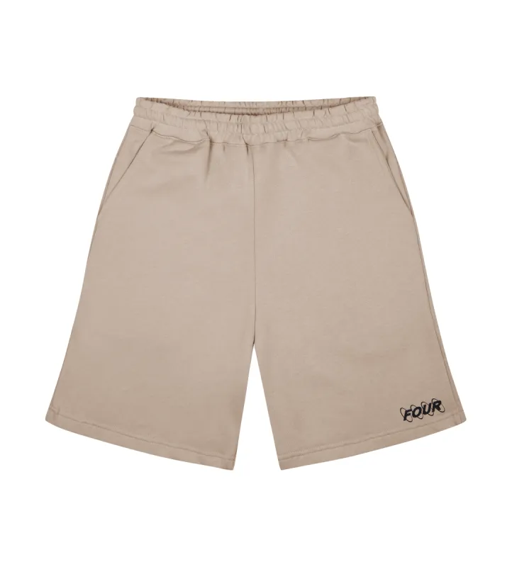 Circles Logo Shorts Vintage Khaki sold by FOUR Amsterdam