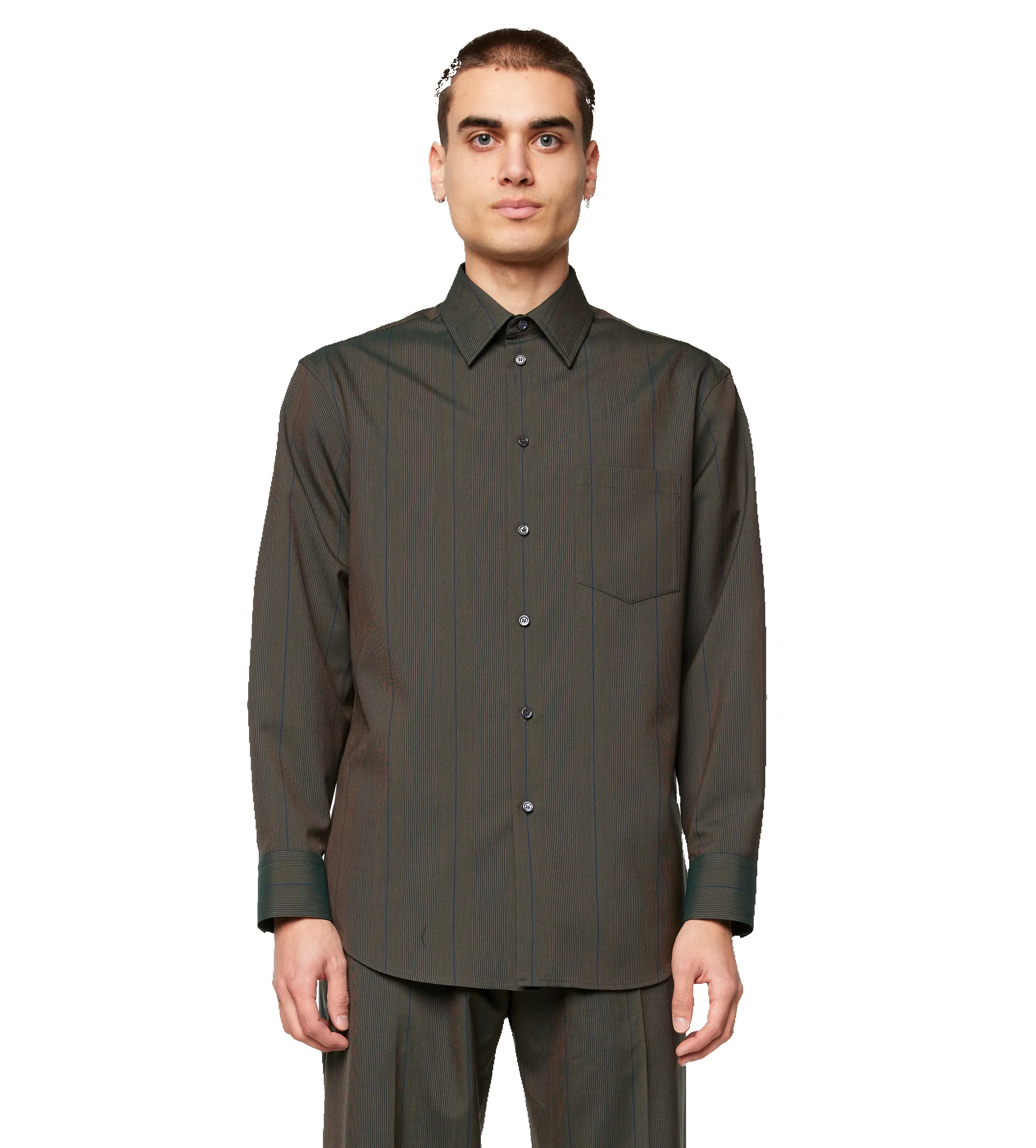 Striped Wool Shirt Granite sold by FOUR Amsterdam