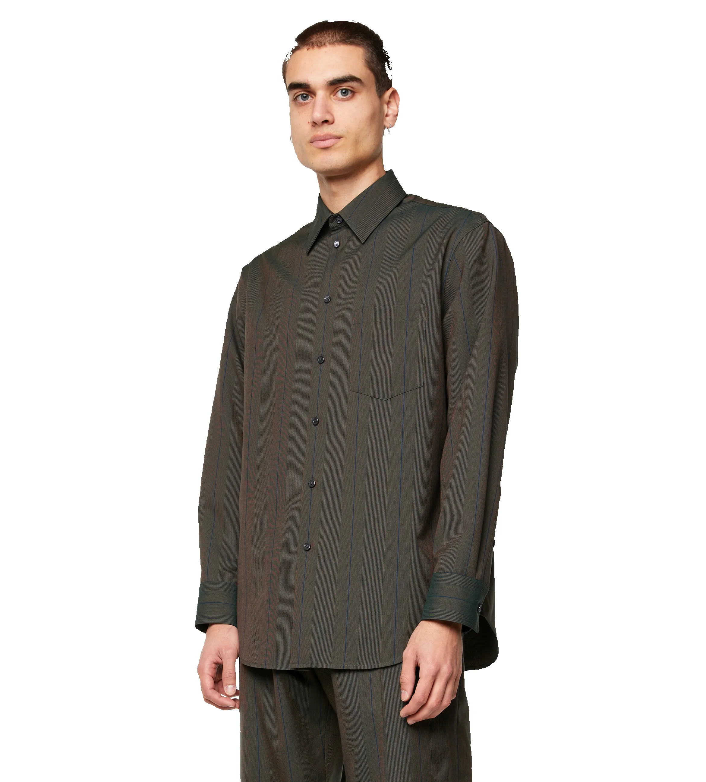 Striped Wool Shirt Granite sold by FOUR Amsterdam product image thumbnail 3