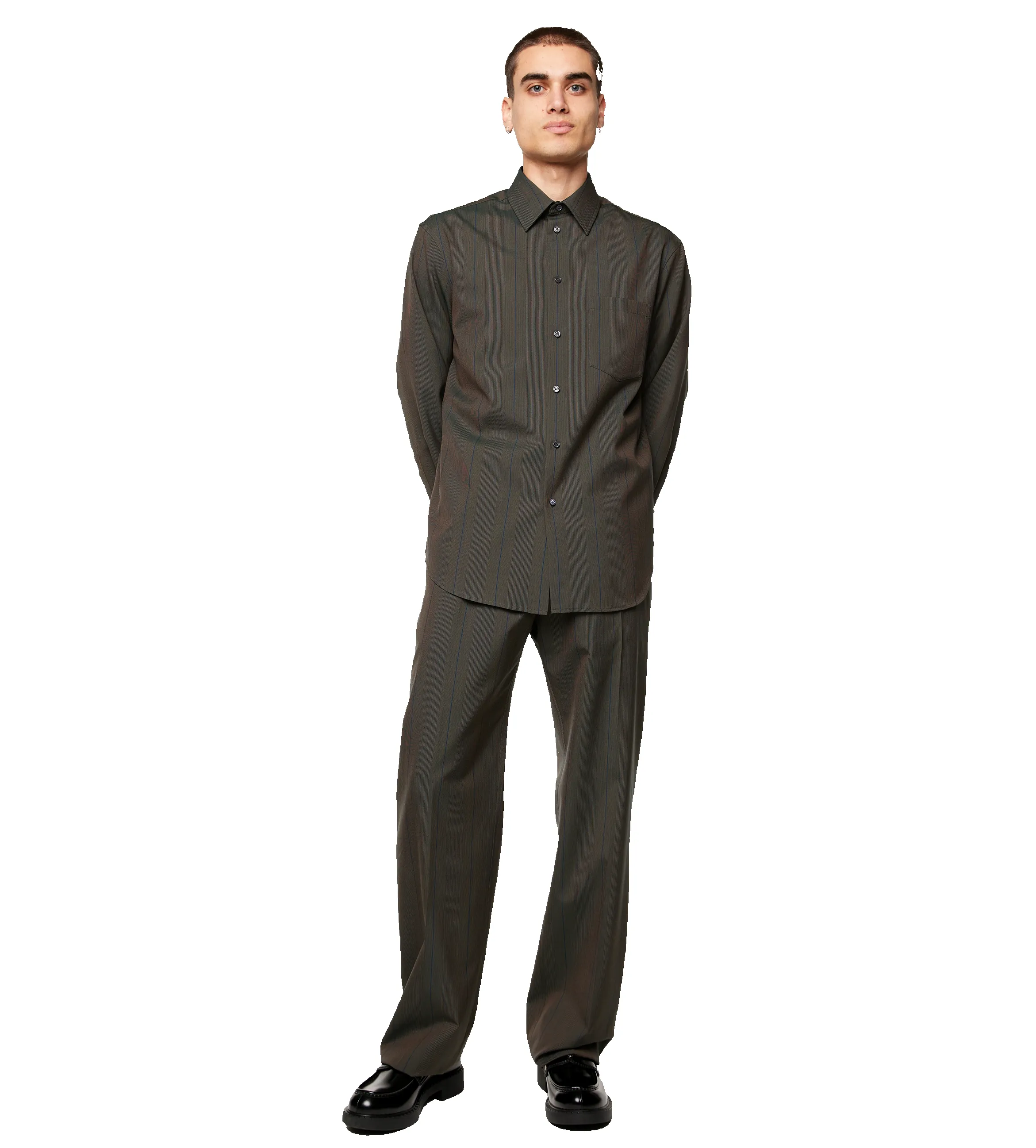 Striped Wool Shirt Granite sold by FOUR Amsterdam product image thumbnail 2