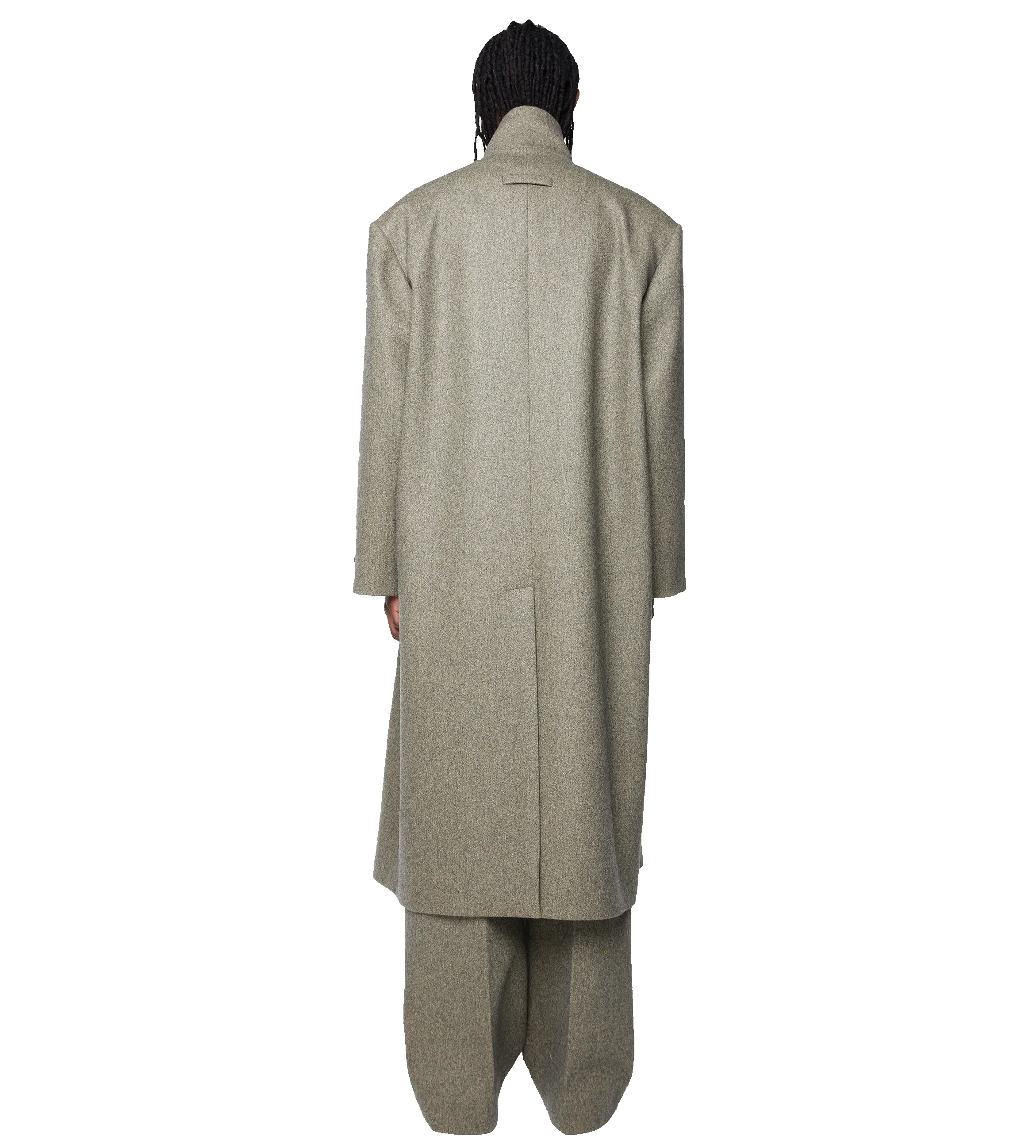 Wool Stand Collar Overcoat Melange Ash sold by FOUR Amsterdam product image thumbnail 3