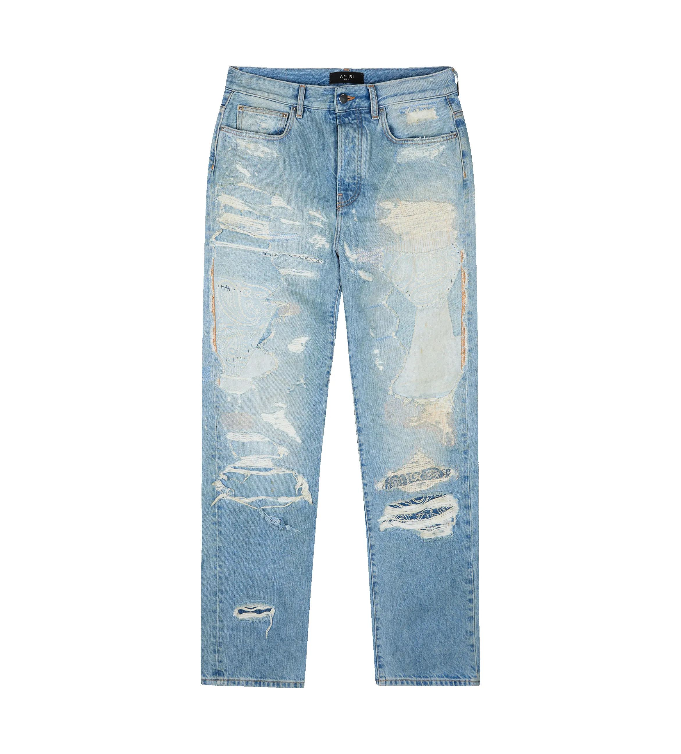 Repaired Straight Jean Antique Indigo sold by FOUR Amsterdam