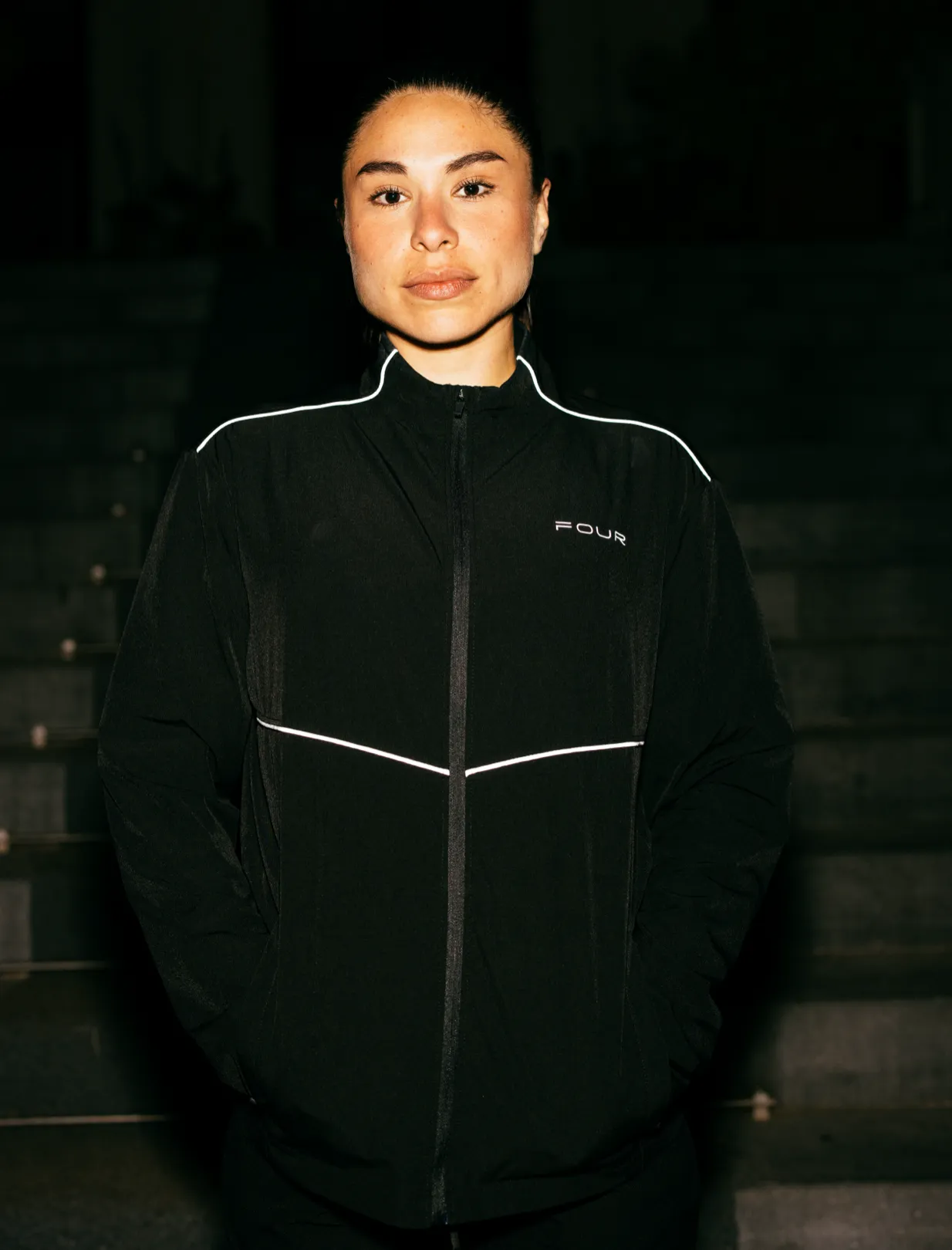 Sportswear Reflective Track Jacket Black sold by FOUR Amsterdam product image thumbnail 2