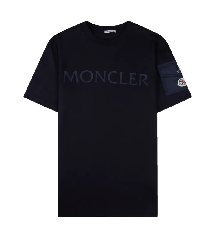 Laminated Logo T-shirt Navy sold by FOUR Amsterdam