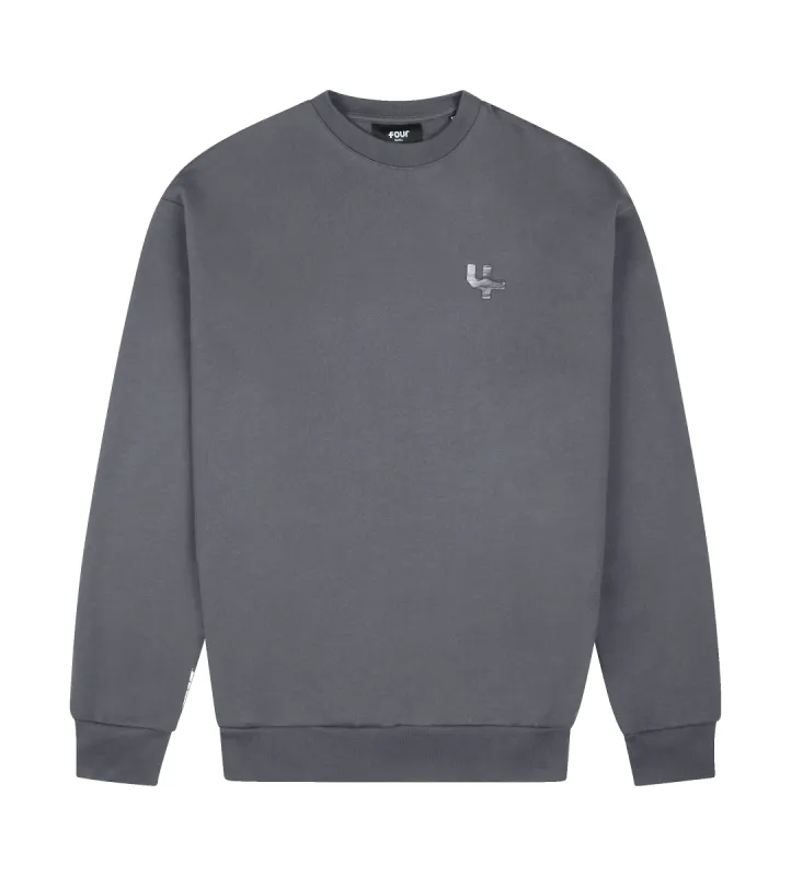 Outline Logo Crewneck Black Sand sold by FOUR Amsterdam