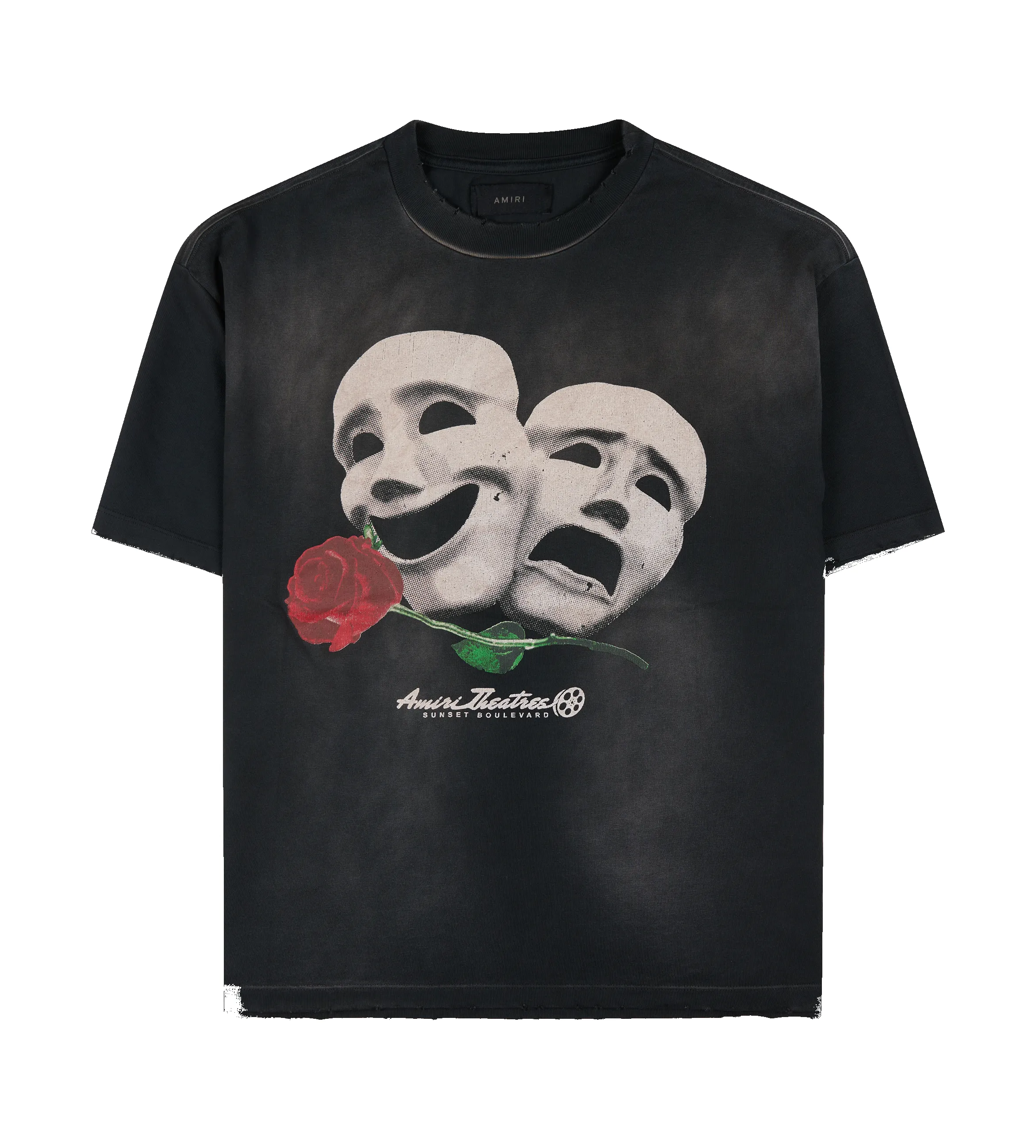 Theatre Masks Tee Black sold by FOUR Amsterdam