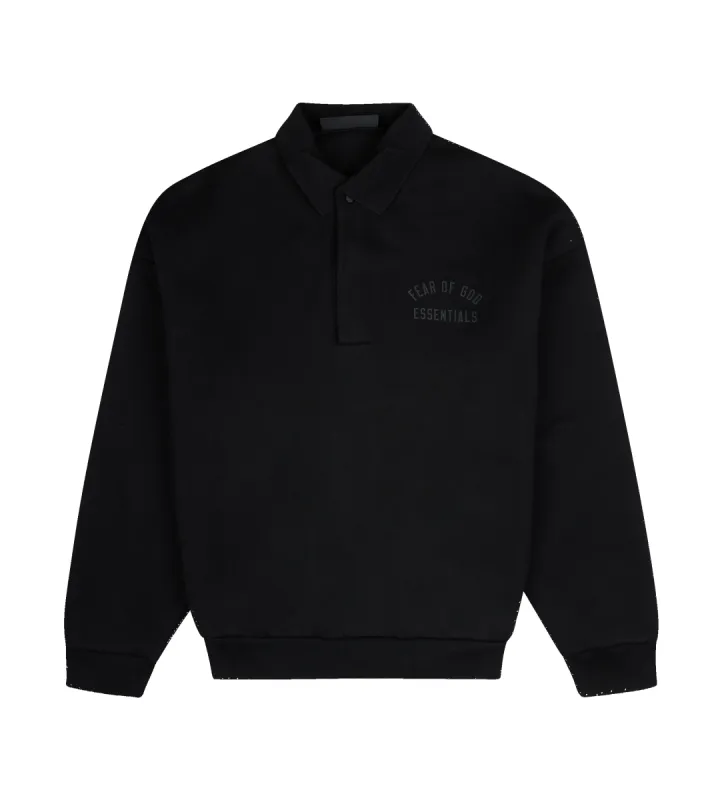 Fleece Polo Black sold by FOUR Amsterdam