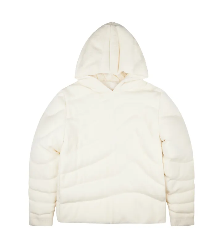 Padded Wool Hoodie Beige made by Moncler