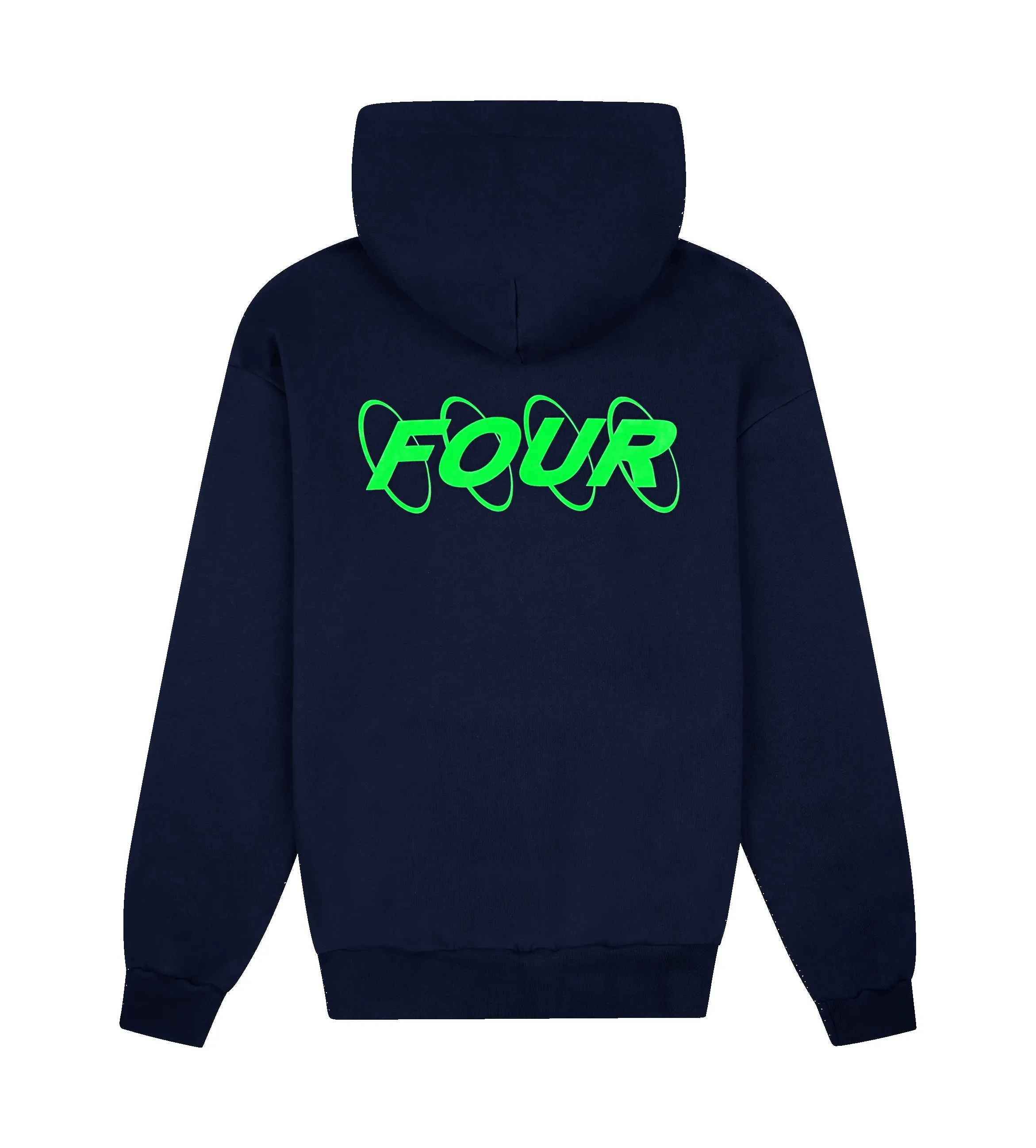 Neon Green Circles Logo Hoodie Marine Blue sold by FOUR Amsterdam