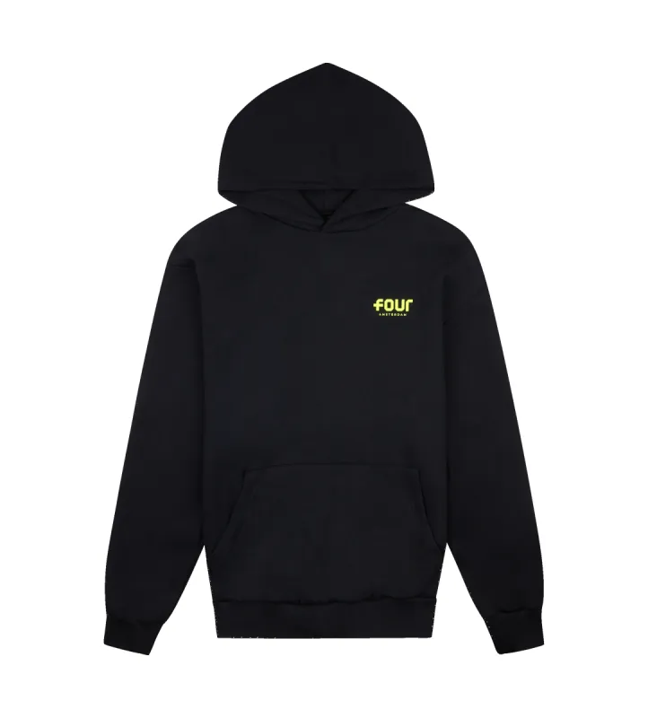 Neon Yellow Logo Hoodie Black sold by FOUR Amsterdam
