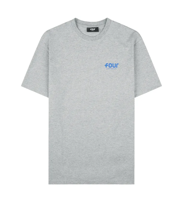 Blue Logo T-shirt Grey Melange sold by FOUR Amsterdam
