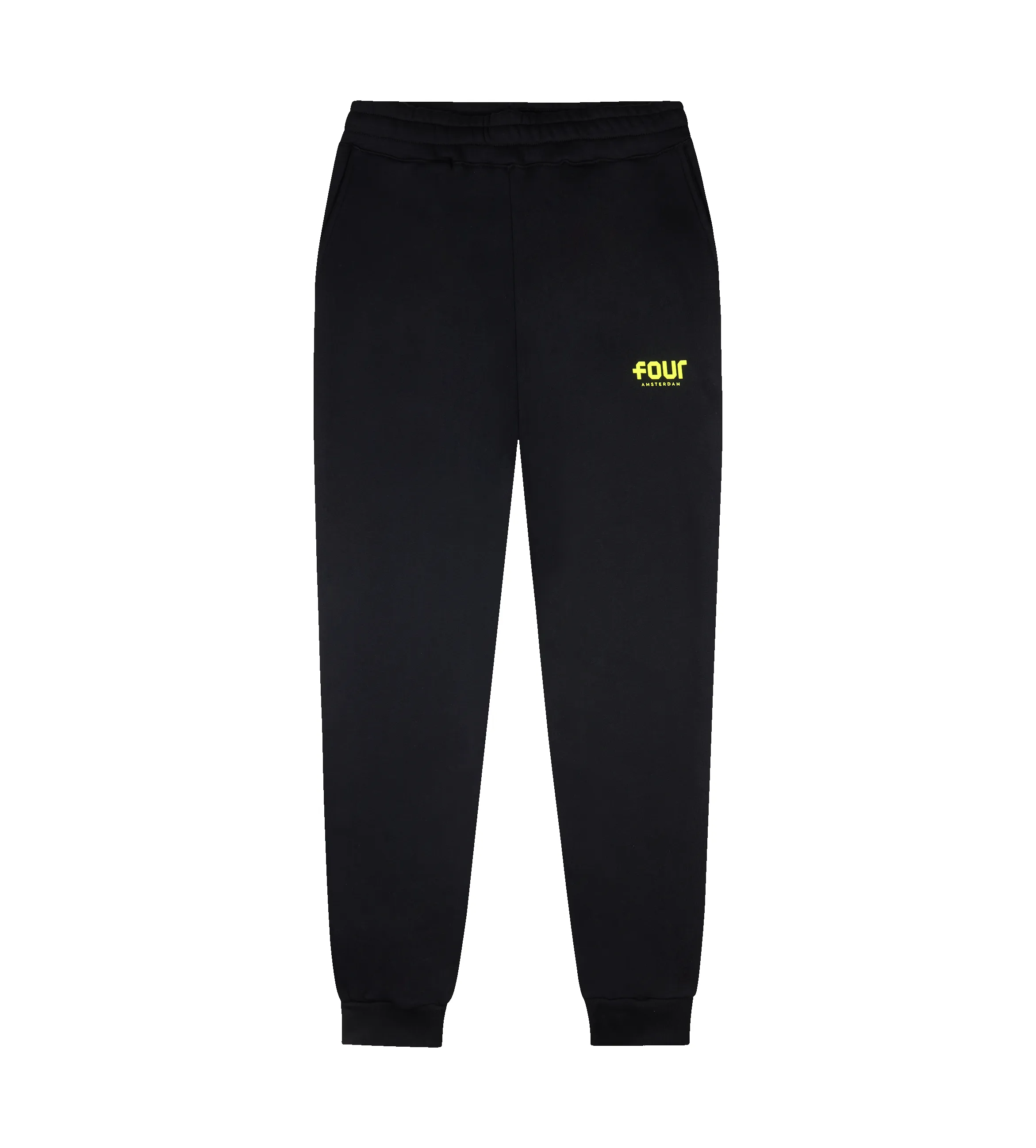 Neon Yellow Logo Sweatpants Black sold by FOUR Amsterdam