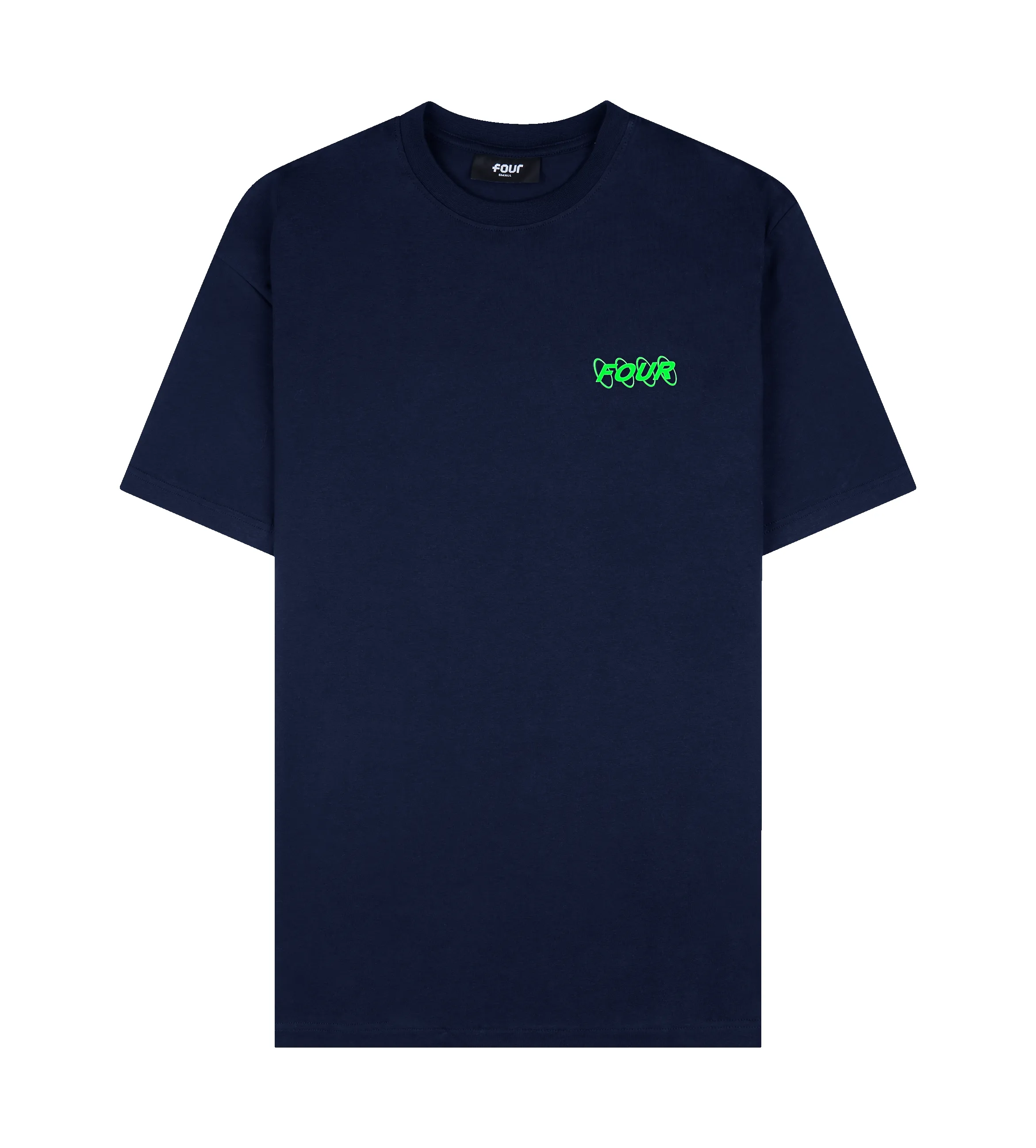 Neon Green Circles Logo T-shirt Marine Blue sold by FOUR Amsterdam product image thumbnail 2