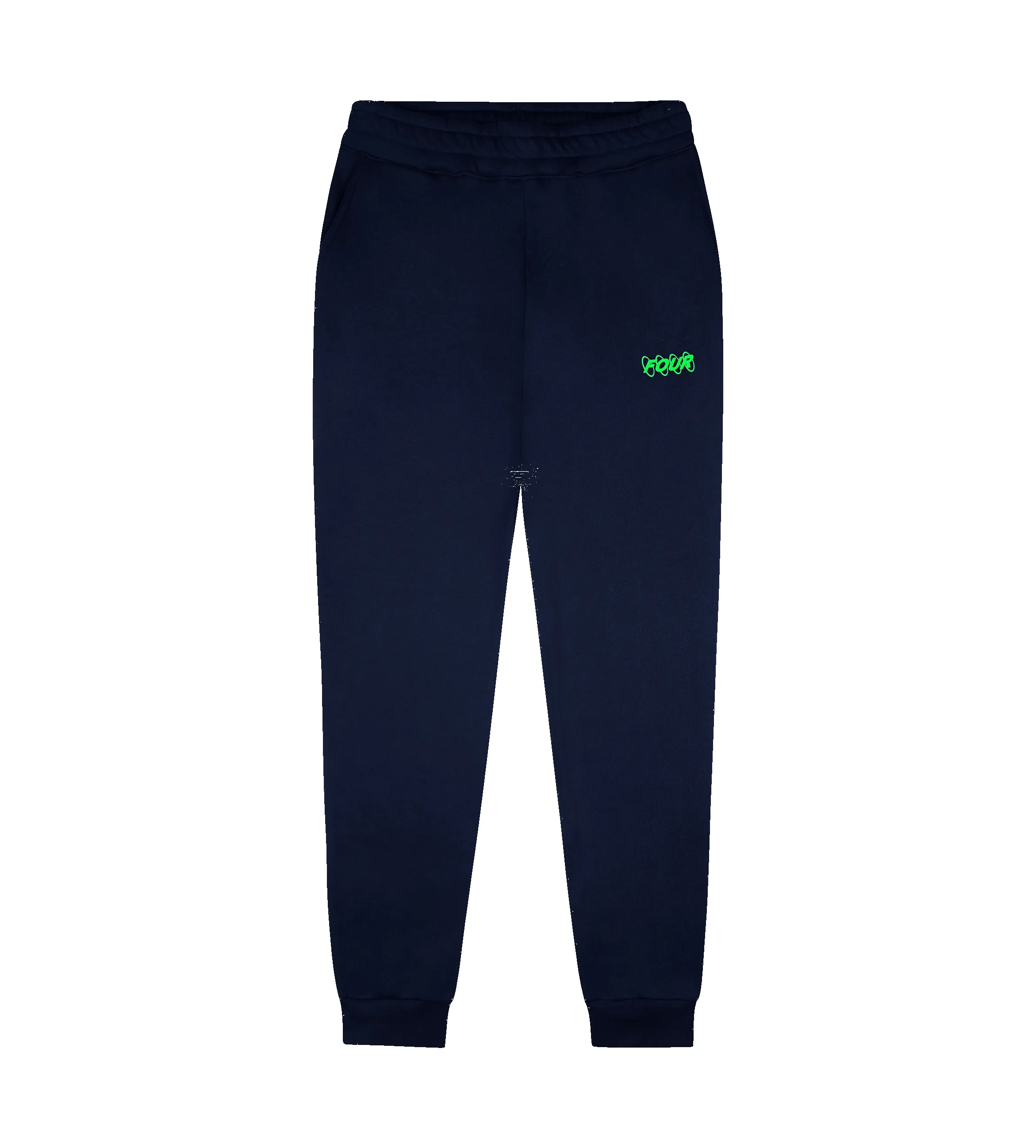 Neon Green Circles Logo Sweatpants Marine Blue sold by FOUR Amsterdam