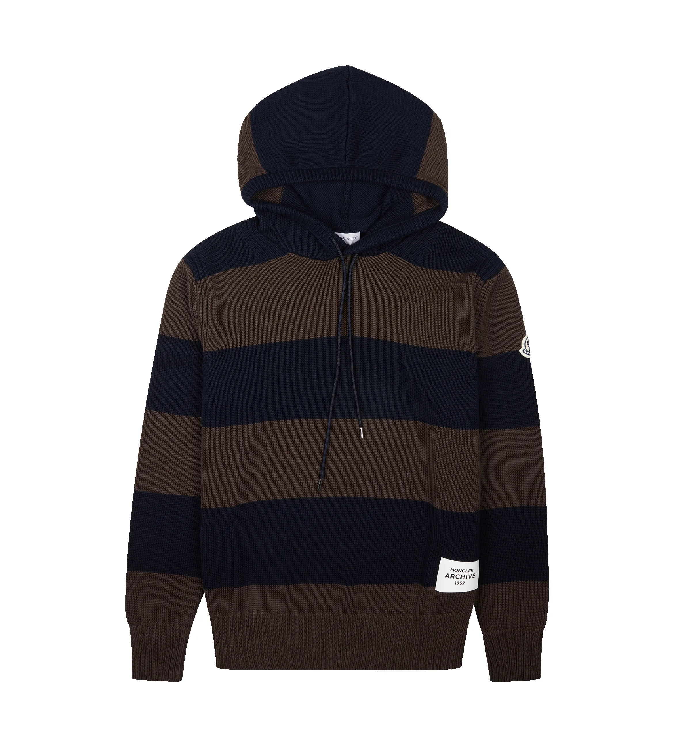 Striped Cotton Hoodie Brown Blue sold by FOUR Amsterdam