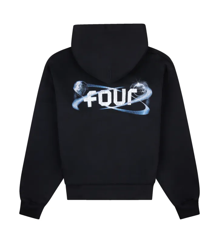 Globes Double Layered Hoodie Black sold by FOUR Amsterdam