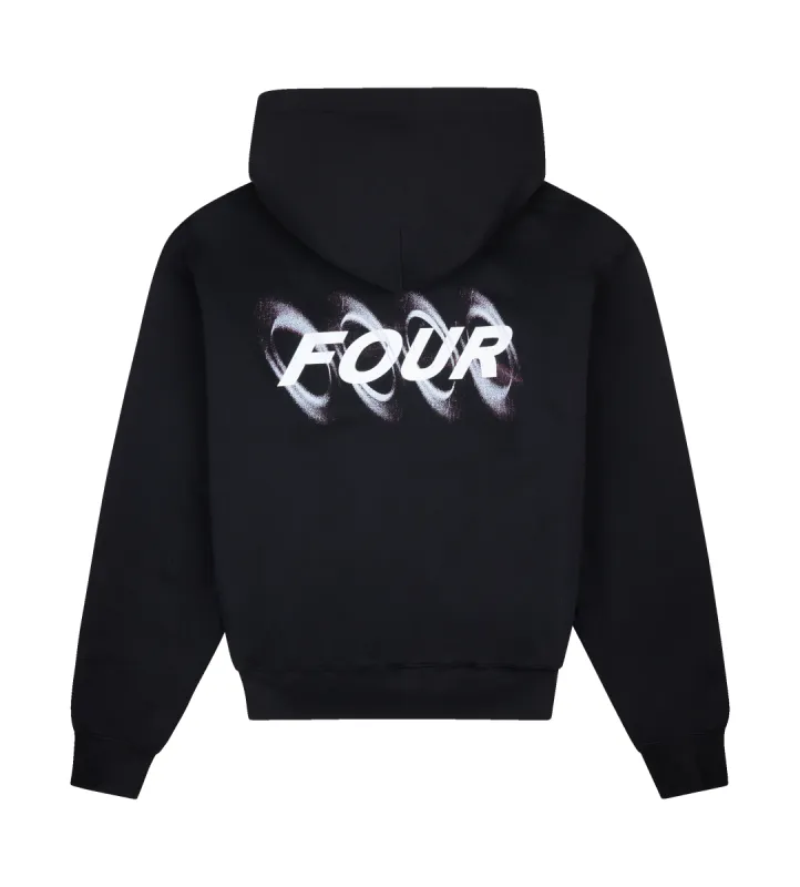 Blurry Circles Double Layered Hoodie Black sold by FOUR Amsterdam