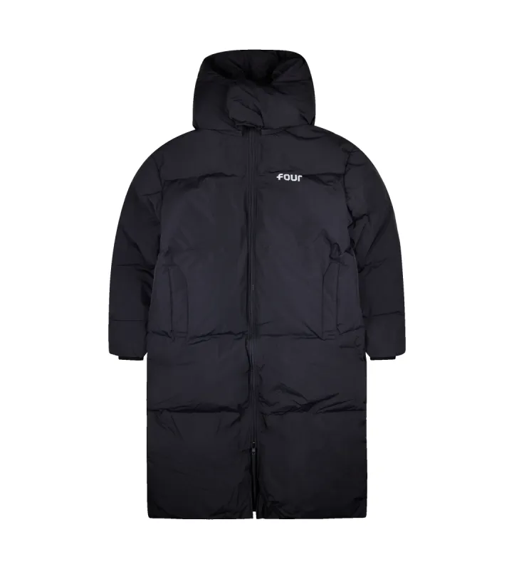 Long Logo Puffer Jacket Black sold by FOUR Amsterdam