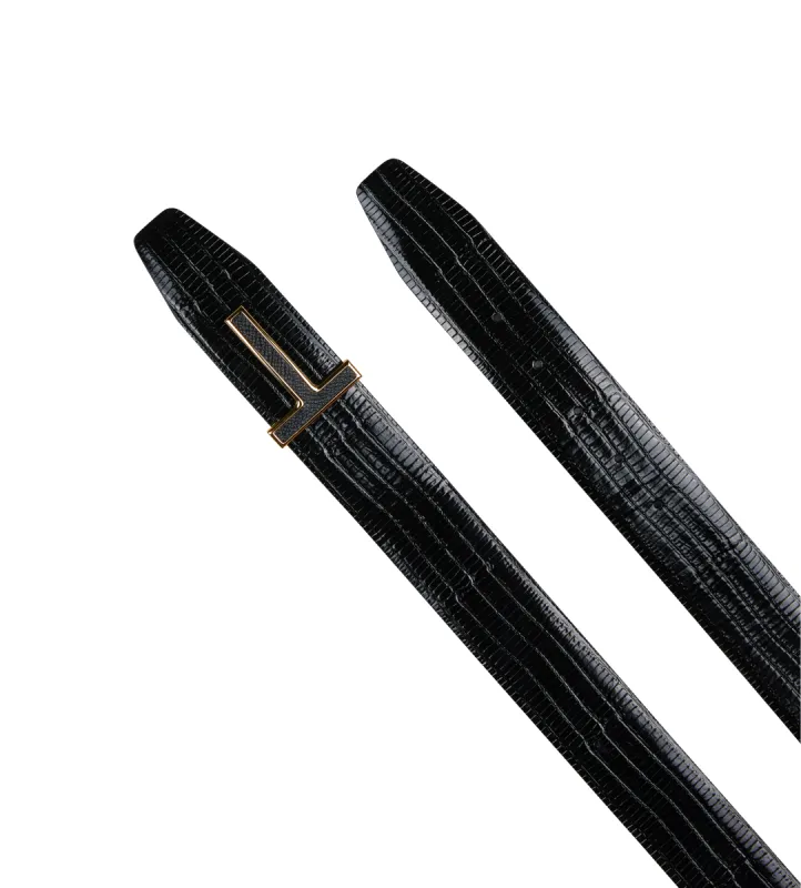 Crocodile Logo Belt Black sold by FOUR Amsterdam