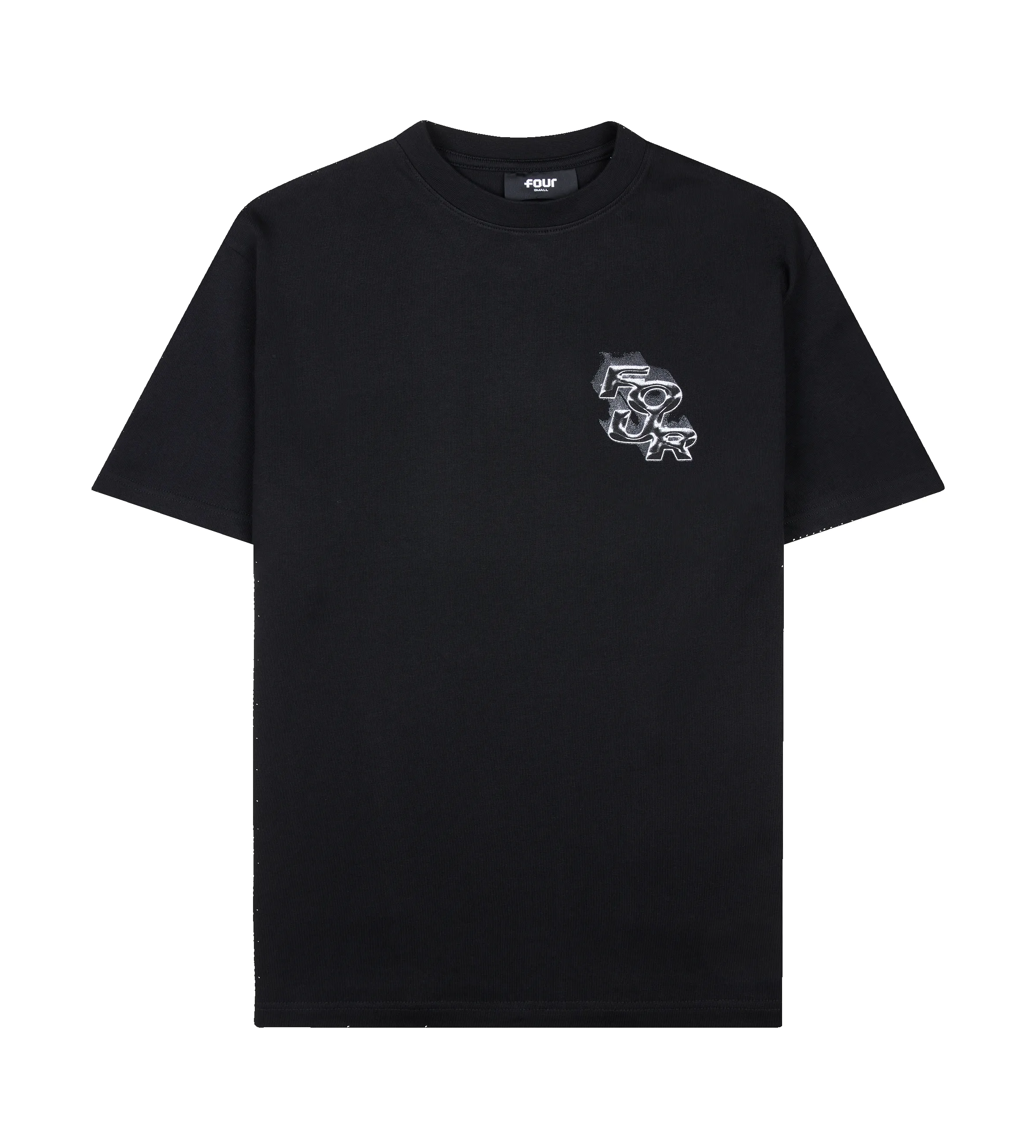 Diagonal T-shirt Black sold by FOUR Amsterdam product image thumbnail 2