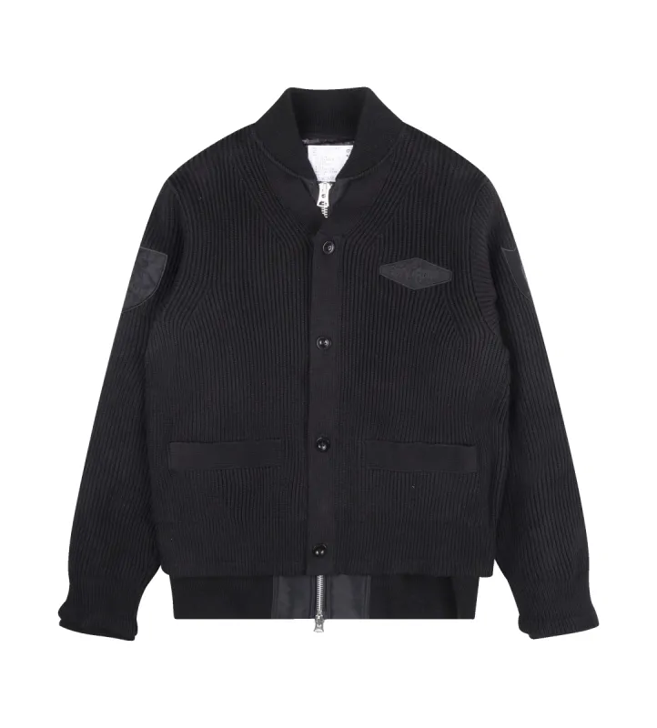 Multi Patch Knit Cardigan Black sold by FOUR Amsterdam