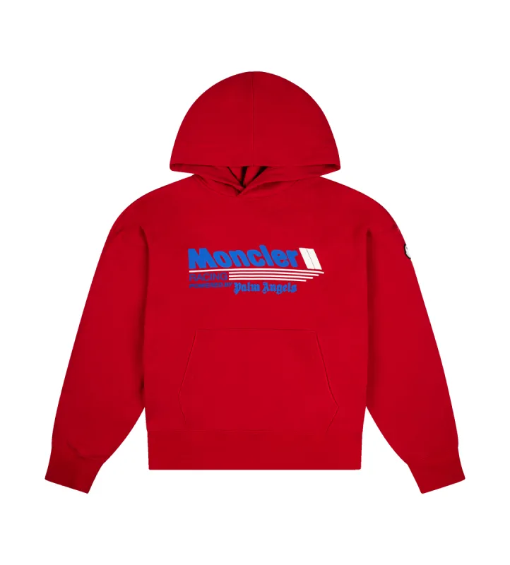 Moncler x Palm Angels Racing Logo Cotton Hoodie Red sold by FOUR Amsterdam