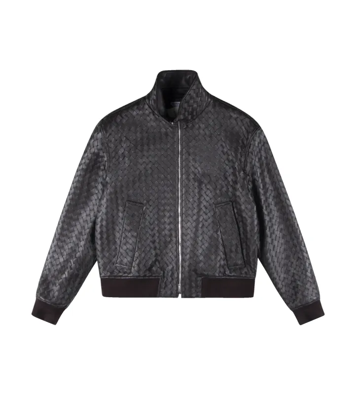 Intrecciato Leather Blouson Fondant made by Bottega Veneta