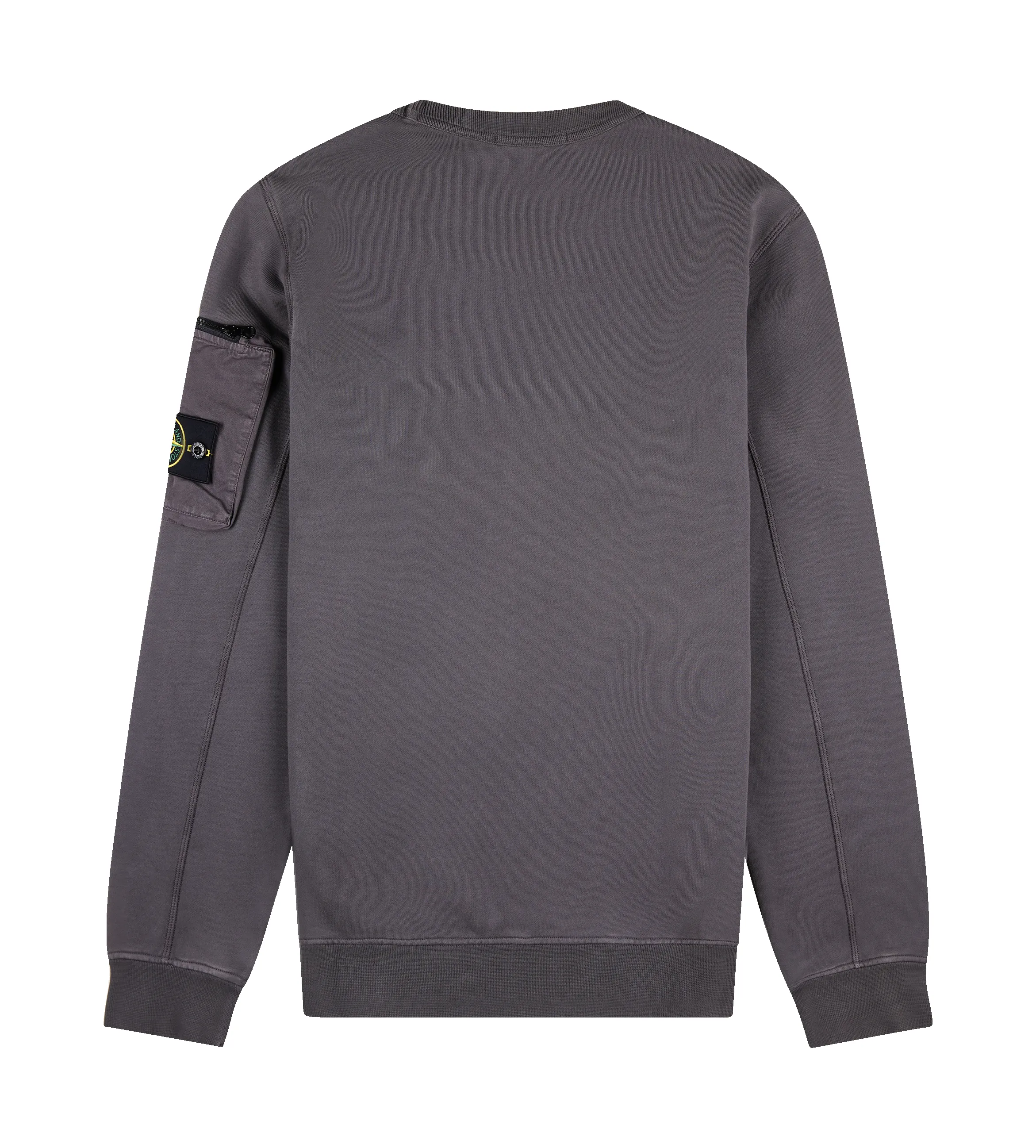 Crewneck Sweatshirt With Zip Sleeve Charcoal sold by FOUR Amsterdam product image thumbnail 2
