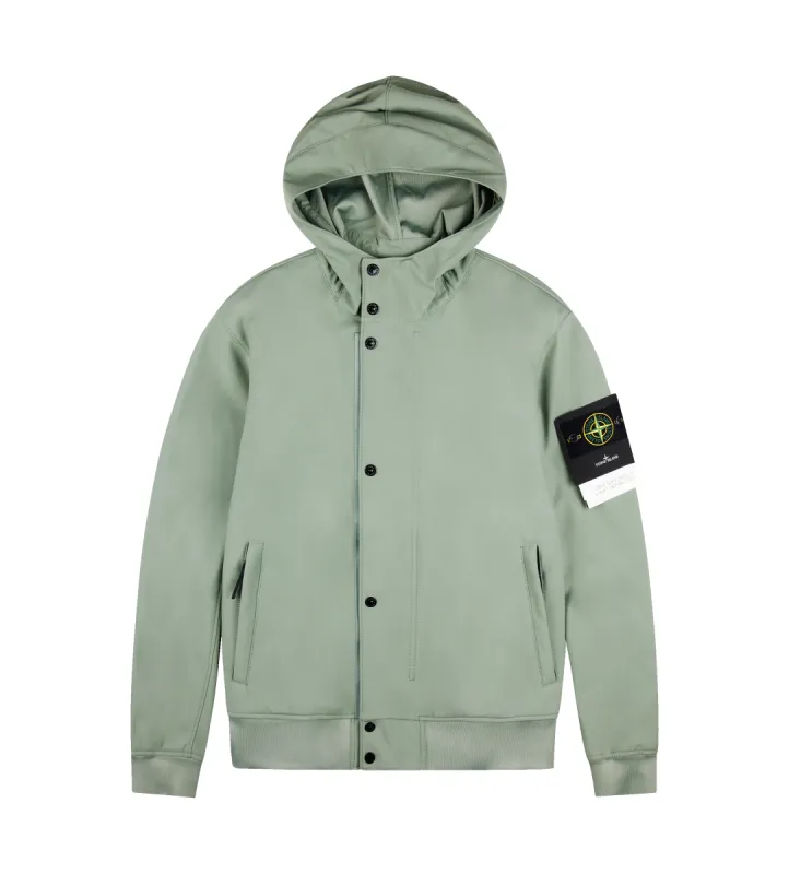 Soft Shell Jacket Sage Green made by Stone Island