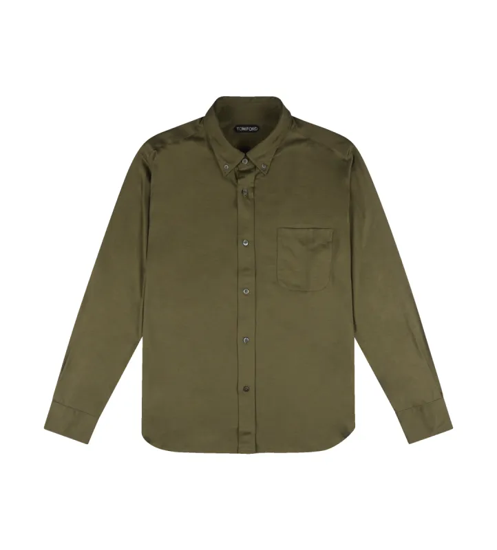 Button-Down Shirt Olive Green sold by FOUR Amsterdam