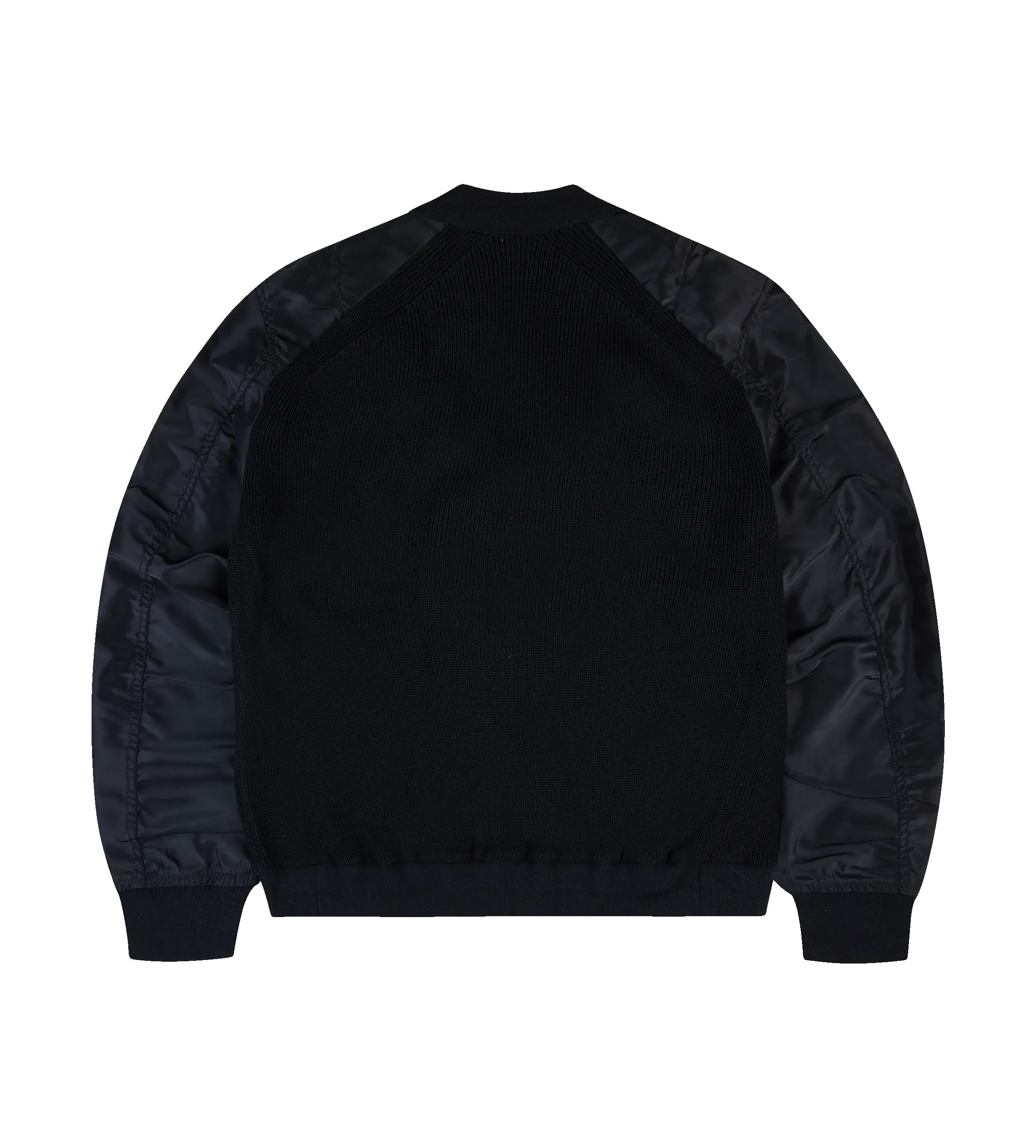 Nylon Twill x Knit Blouson Bomber Jacket Black sold by FOUR Amsterdam product image thumbnail 2