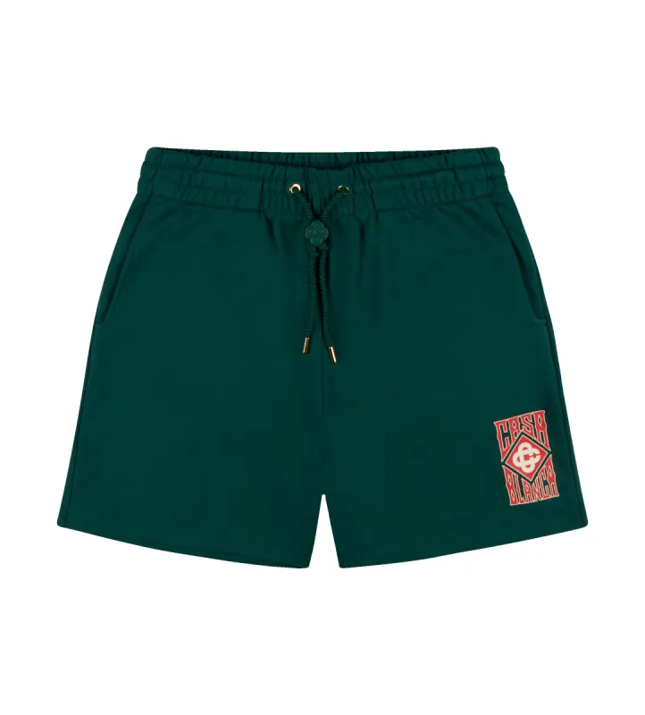 Gothic Stacked Logo Screen Printed Sweatshorts Green sold by FOUR Amsterdam