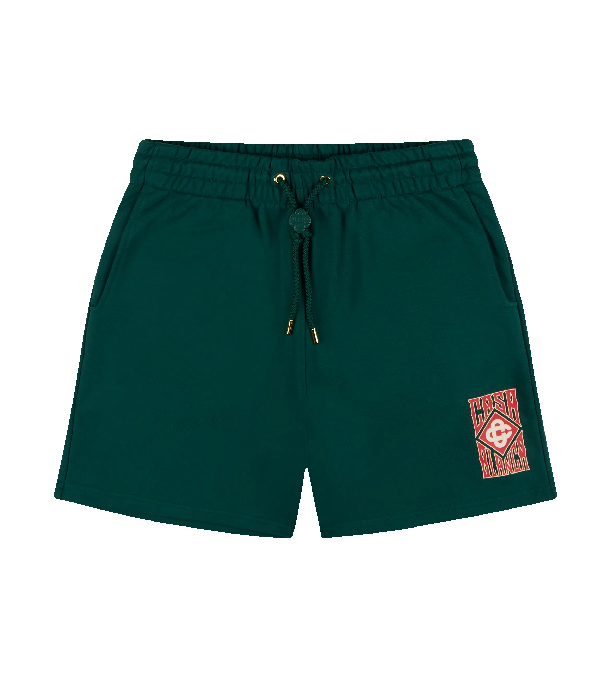 Gothic Stacked Logo Screen Printed Sweatshorts Green sold by FOUR Amsterdam