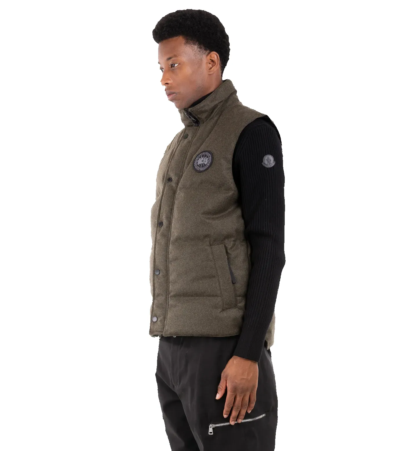 Garson Vest Wool Military Green Melange sold by FOUR Amsterdam product image thumbnail 3