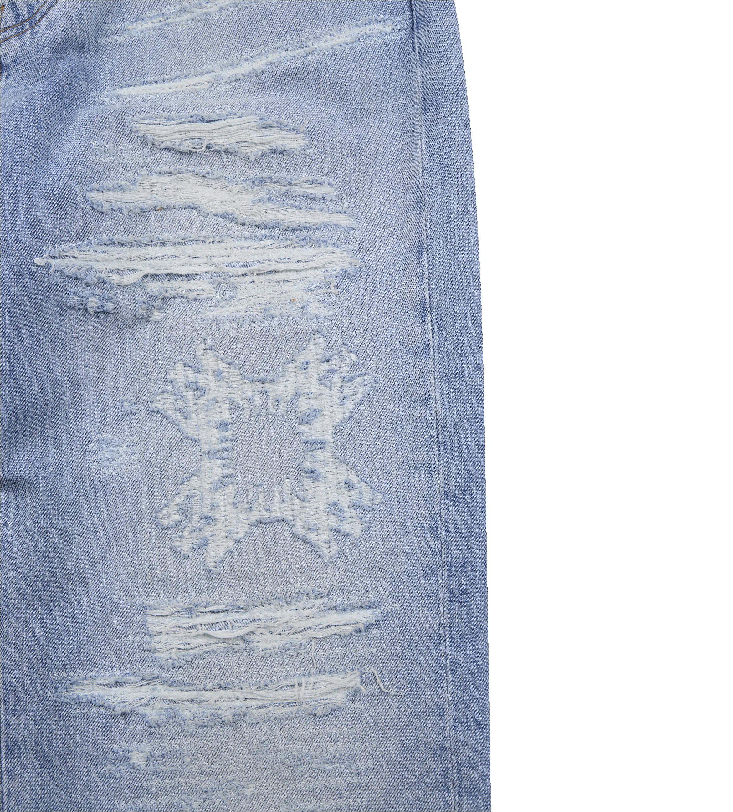 Blue Quad Repaired Straight Jeans sold by FOUR Amsterdam product image thumbnail 3