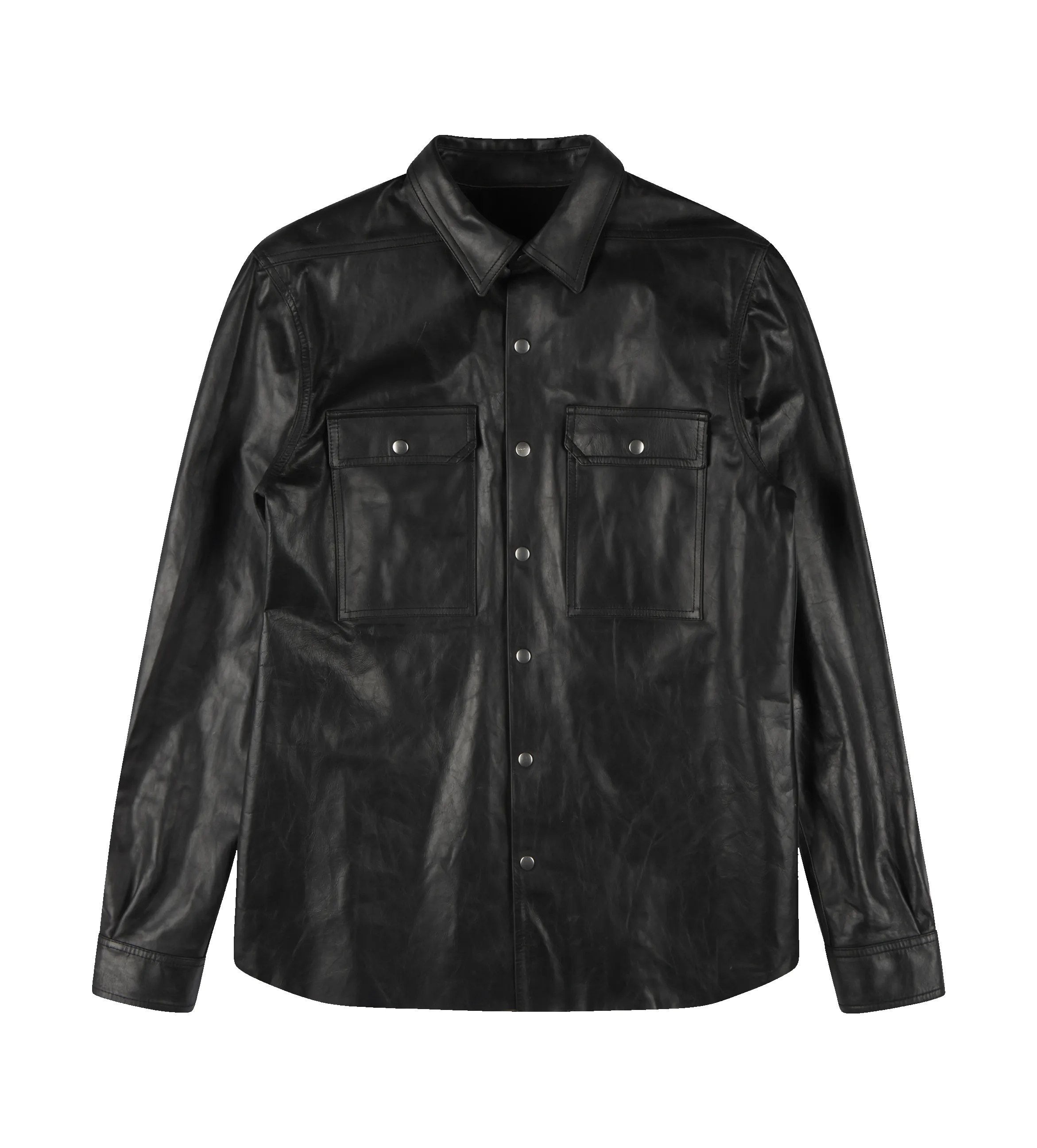 Leather Outershirt Jacket Black sold by FOUR Amsterdam