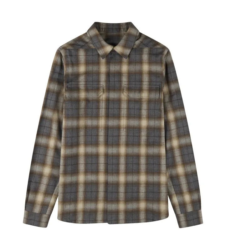 Woven Flannel Outershirt Shirt Grey Plaid sold by FOUR Amsterdam