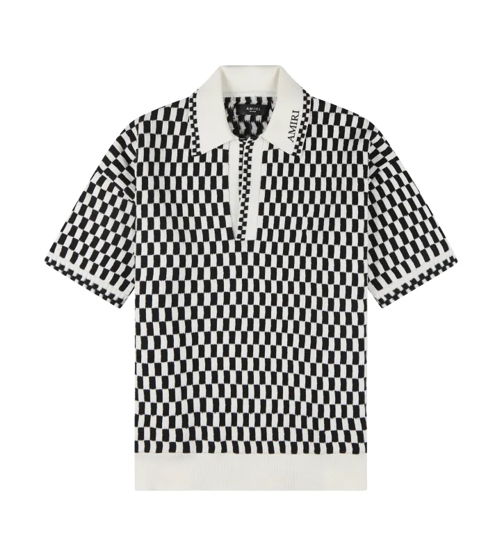Checkered Oversized Polo Black/White sold by FOUR Amsterdam
