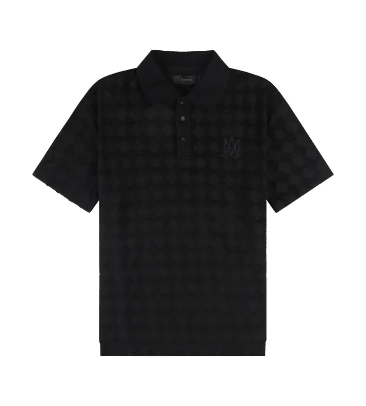 Printed Polo Shirt Black sold by FOUR Amsterdam