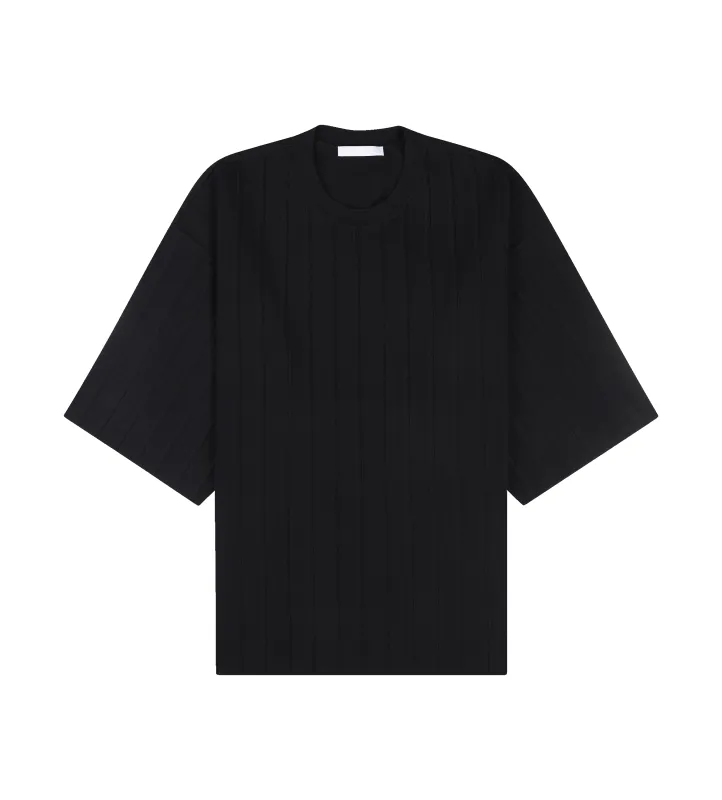 Oversized Pleated Tee Black sold by FOUR Amsterdam