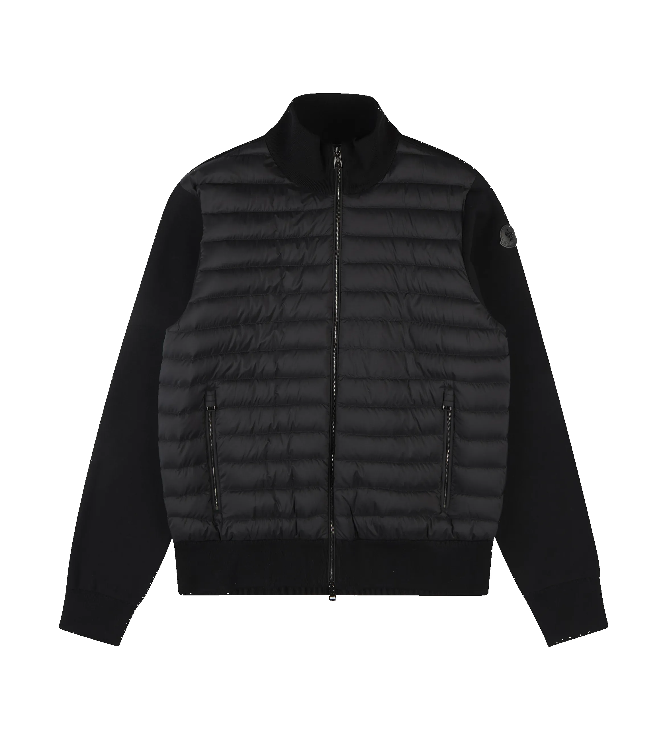 Padded Crêpe Cotton Zip-Up Cardigan Black sold by FOUR Amsterdam