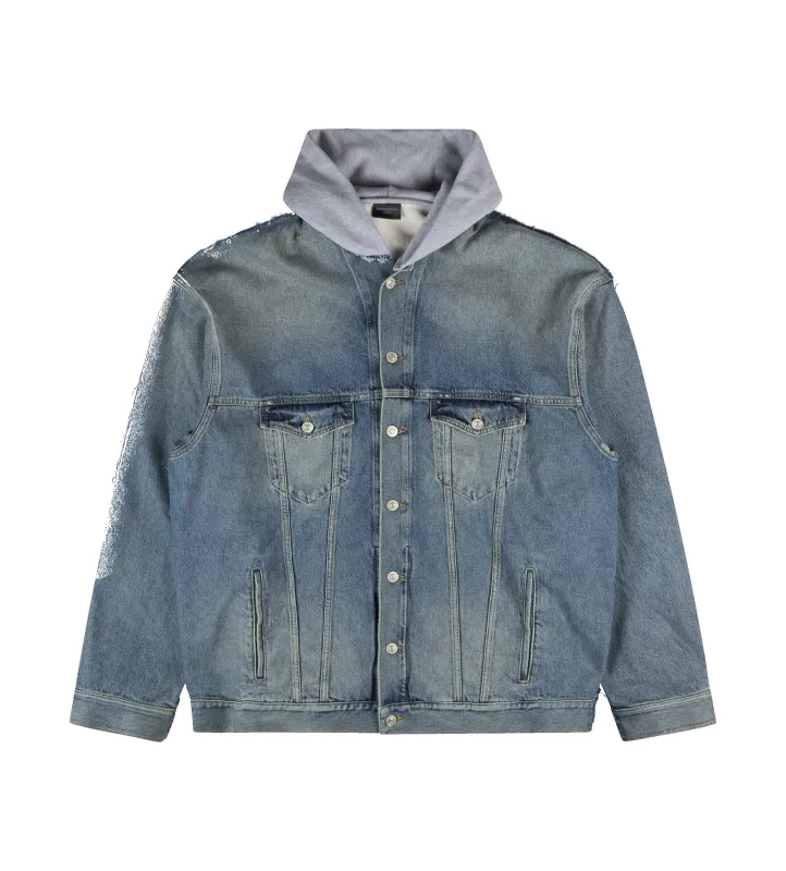 Hybrid Hooded Jacket Denim Blue sold by FOUR Amsterdam