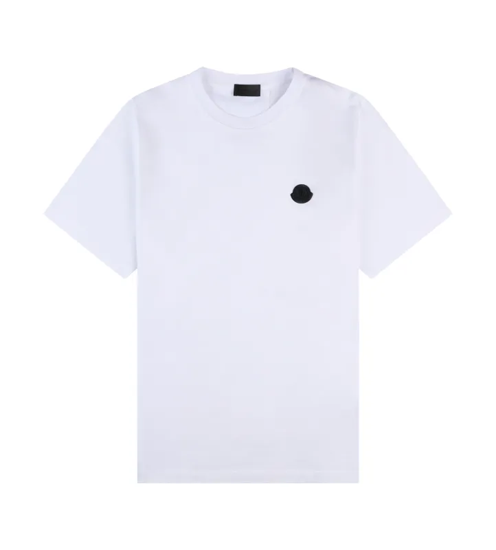 Vertical Back Logo Cotton T-Shirt White made by Moncler