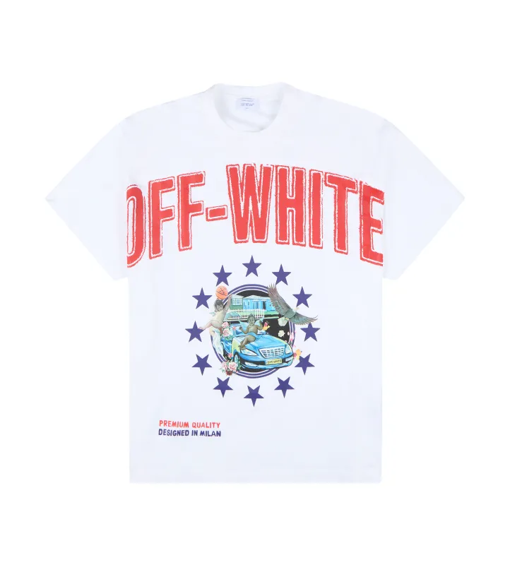 Fresco Star Over T-shirt White/Spicy Orange sold by FOUR Amsterdam